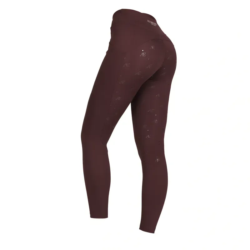 Aubrion Equestrian Winter Riding Tights in Espresso-1