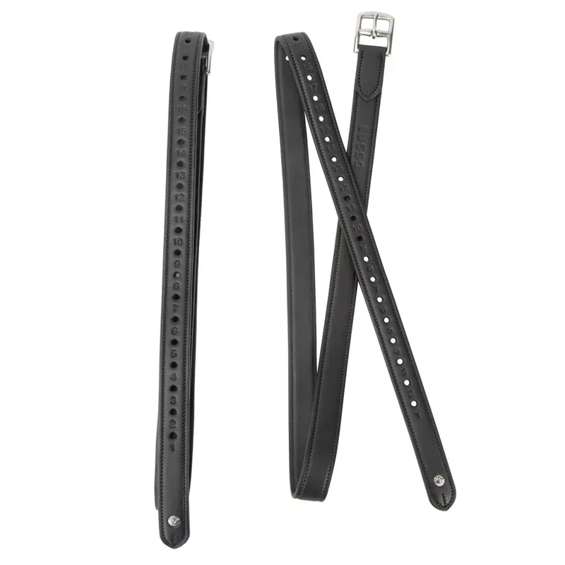 Velociti 1 x 48 Lusso Non Stretch Stirrup Leathers in Black