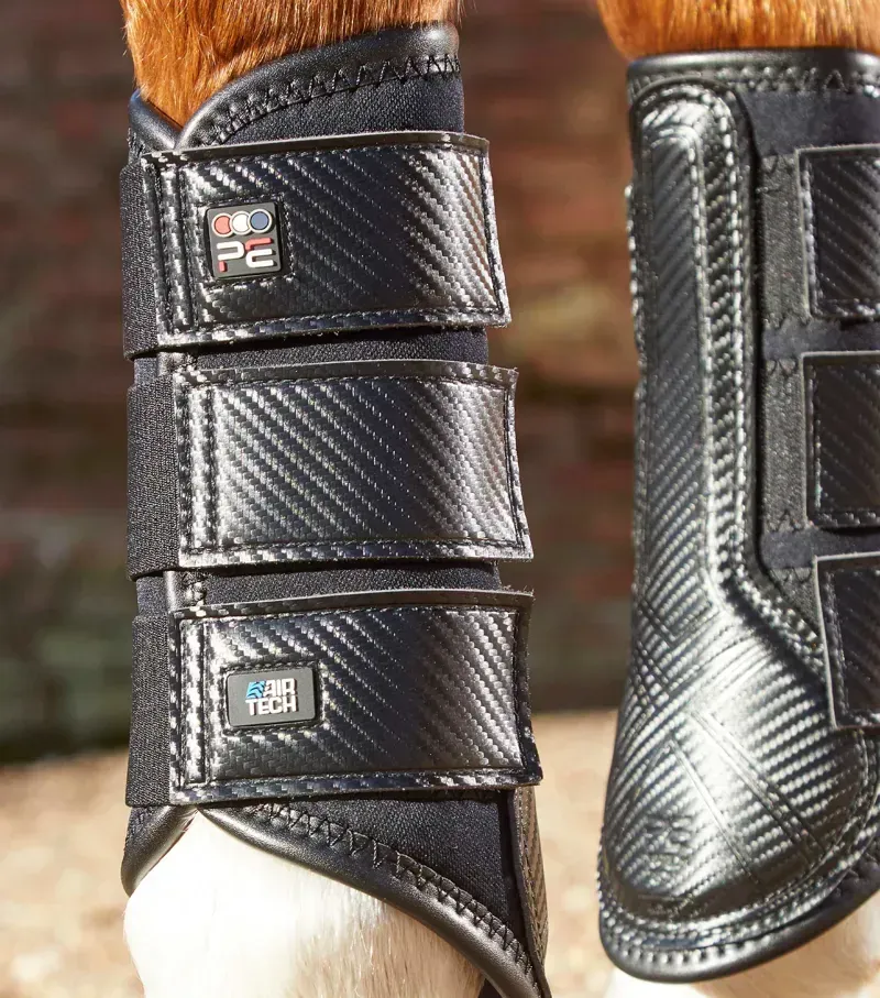Premier Equine Carbon Air-Tech Single Locking Brushing Boots in Black-2
