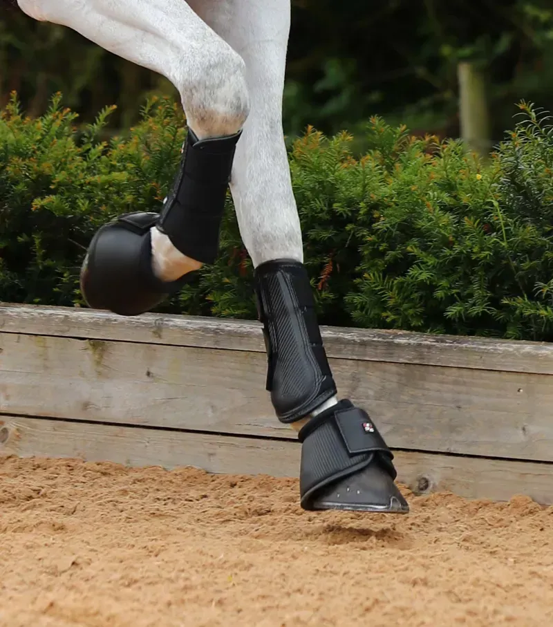 Premier Equine Carbon Air-Tech Single Locking Brushing Boots in Black-4