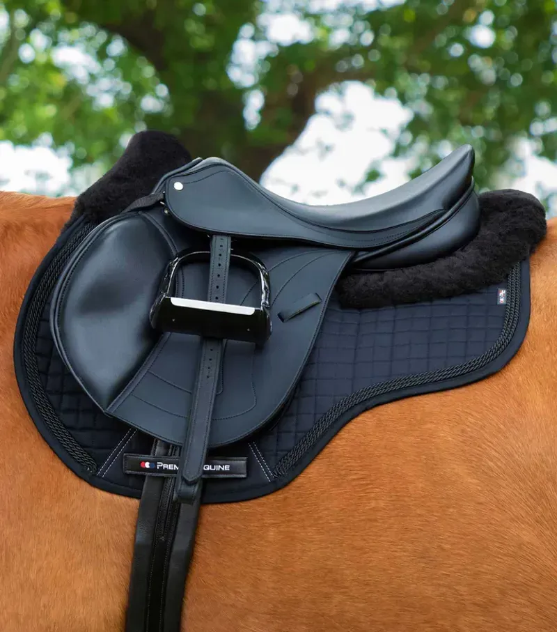 Premier Equine Close Contact Merino Wool European GP/Jump Square in Black/Black-1