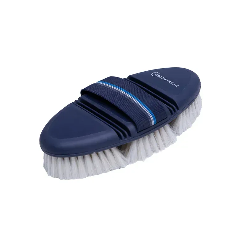 Coldstream 18.5x9.5cm Birkhill Bend Goat Hair Body Brush in Navy