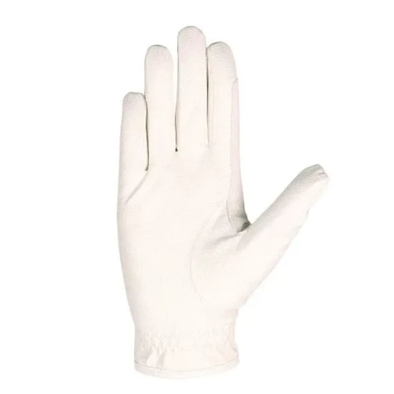Hy Equestrian Shimmer Riding Gloves in White