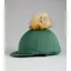 Premier Equine Jersey Hat Silk With Faux Fur Pom Pom in Green