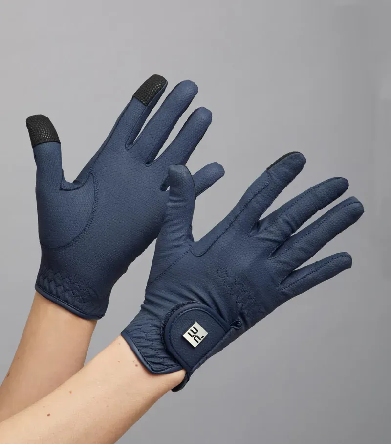 Premier Equine Ladies Metaro Competition Riding Gloves in Navy