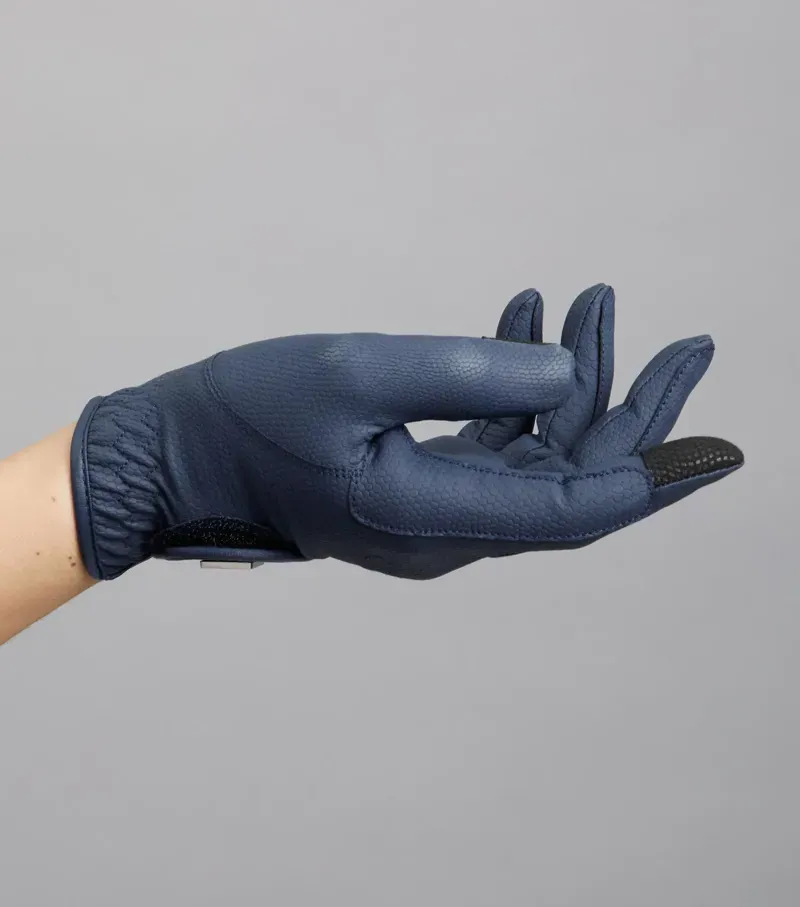 Premier Equine Ladies Metaro Competition Riding Gloves in Navy-3