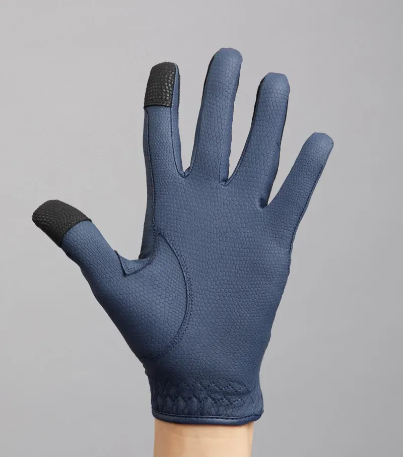 Premier Equine Ladies Metaro Competition Riding Gloves in Navy-5