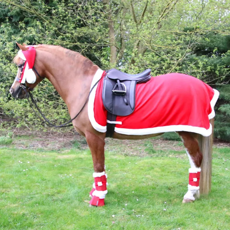 Hy Equestrian Christmas Santa Exercise Sheet - - Red/White