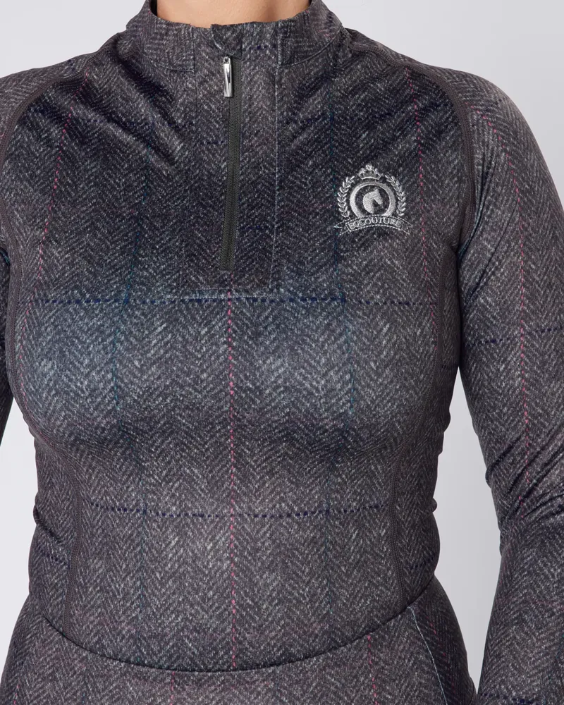 Eqcouture Grey Tweed Long Sleeve Baselayer-1