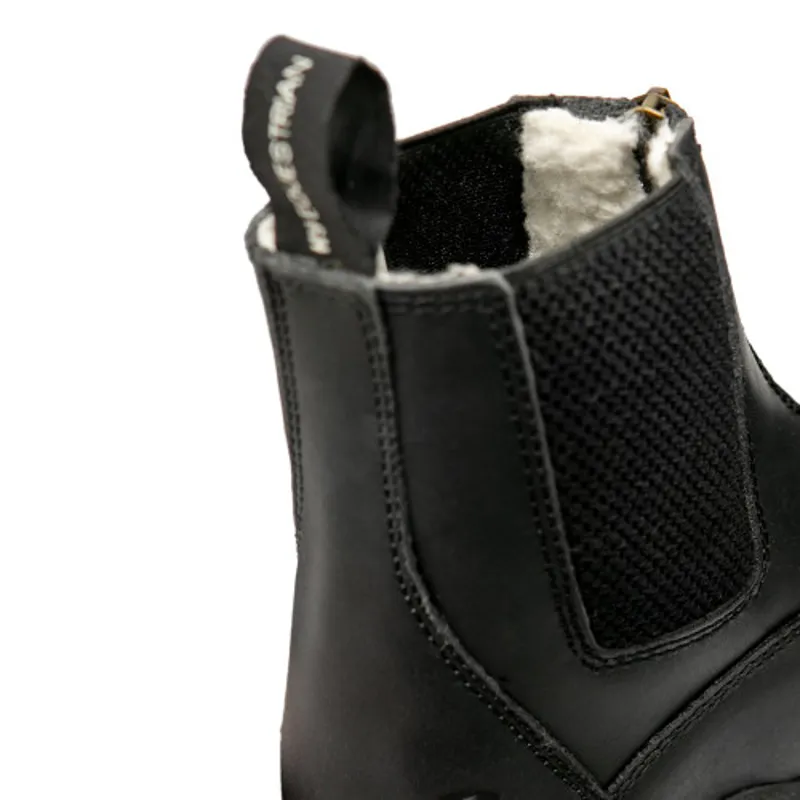 Hy Equestrian Fleece Lined Wax Leather Zip Jodhpur Boot - - Black-2