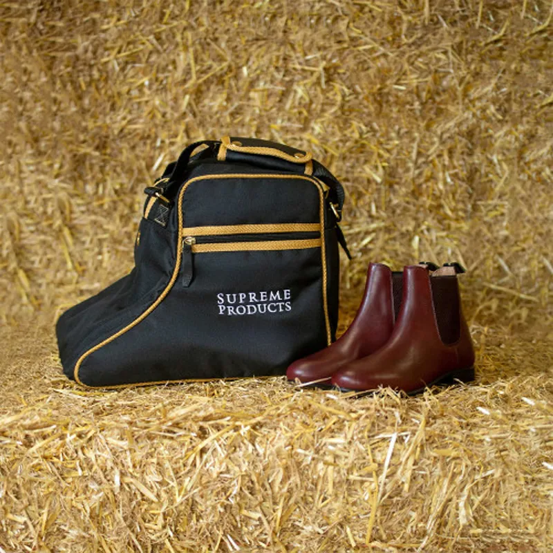 Supreme Products Pro Groom Jodhpur Boot Bag - - Black/Gold one size