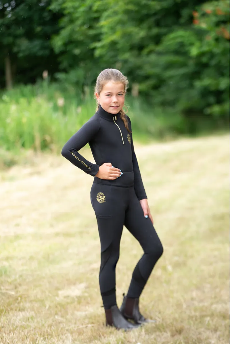 Supreme Products Junior Show Rider Tights - Black/Gold