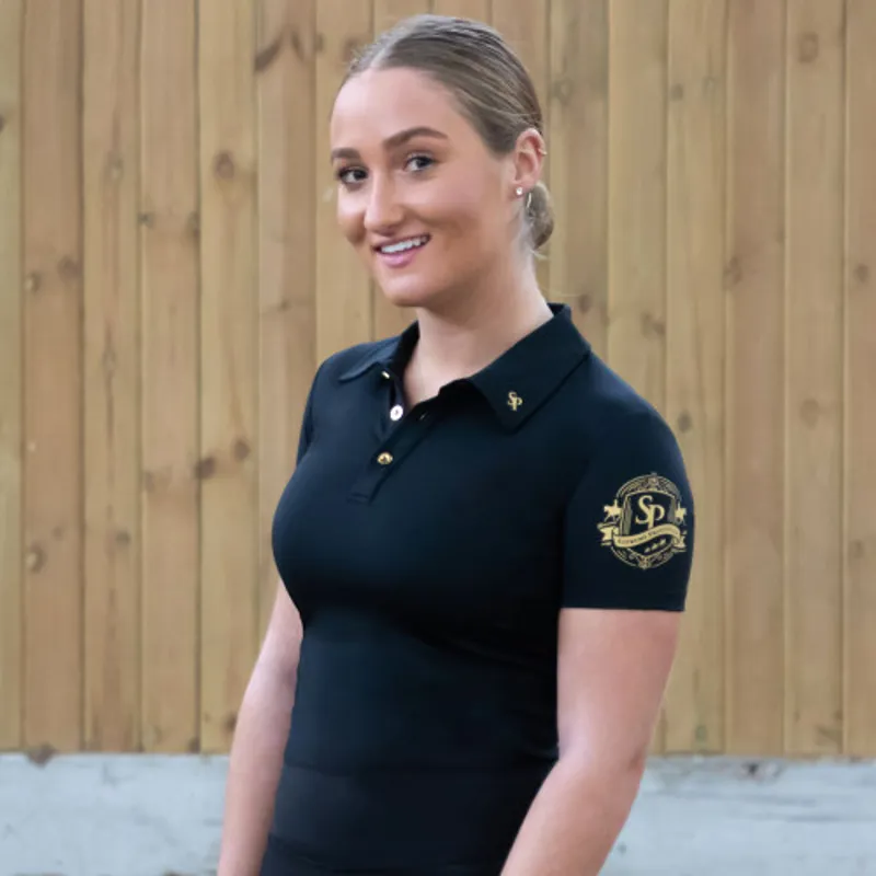 Supreme Products Active Show Rider Polo Shirt - - Black/Gold