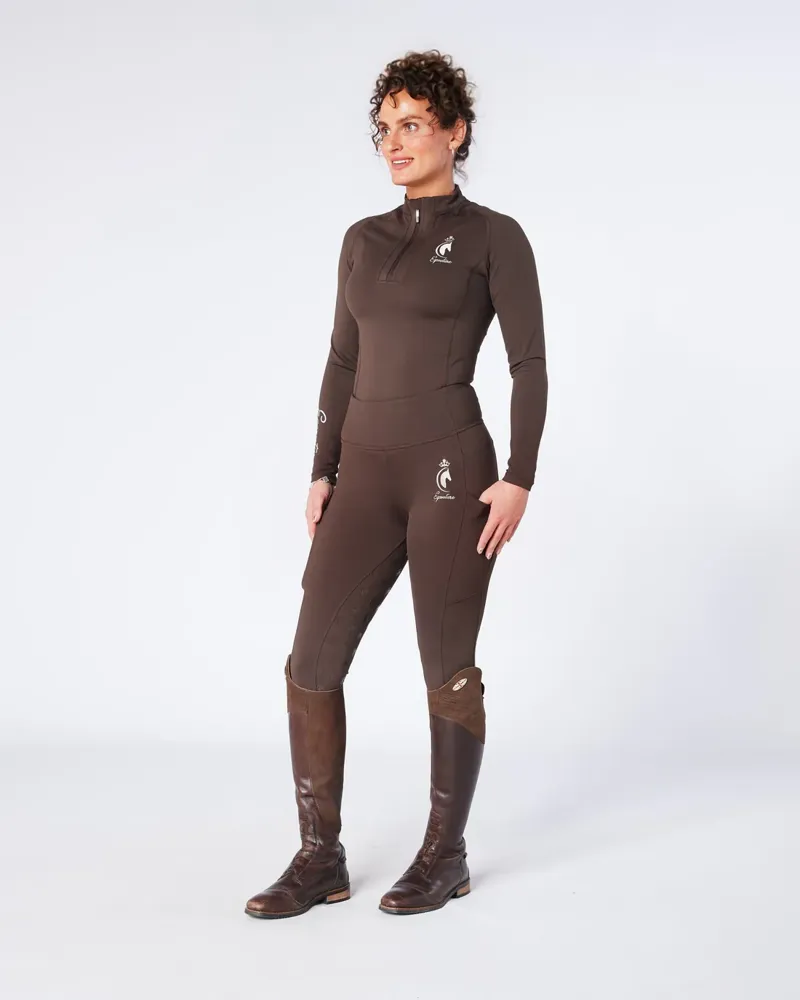 Eqcouture Original Brown Full Grip Leggings-3