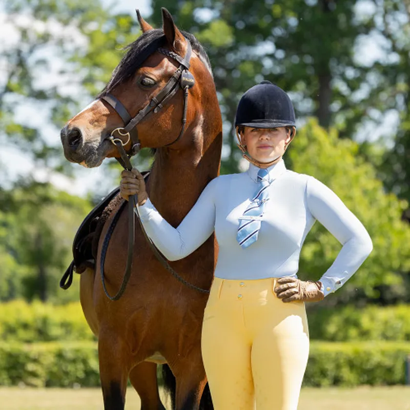 Supreme Products Long Sleeve Champion Show Rider Competition Shirt With Zip - - Blue/Blue