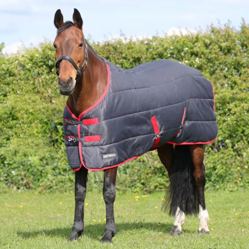 HyCONIC 100g Stable Rug - - Charcoal/Red-1