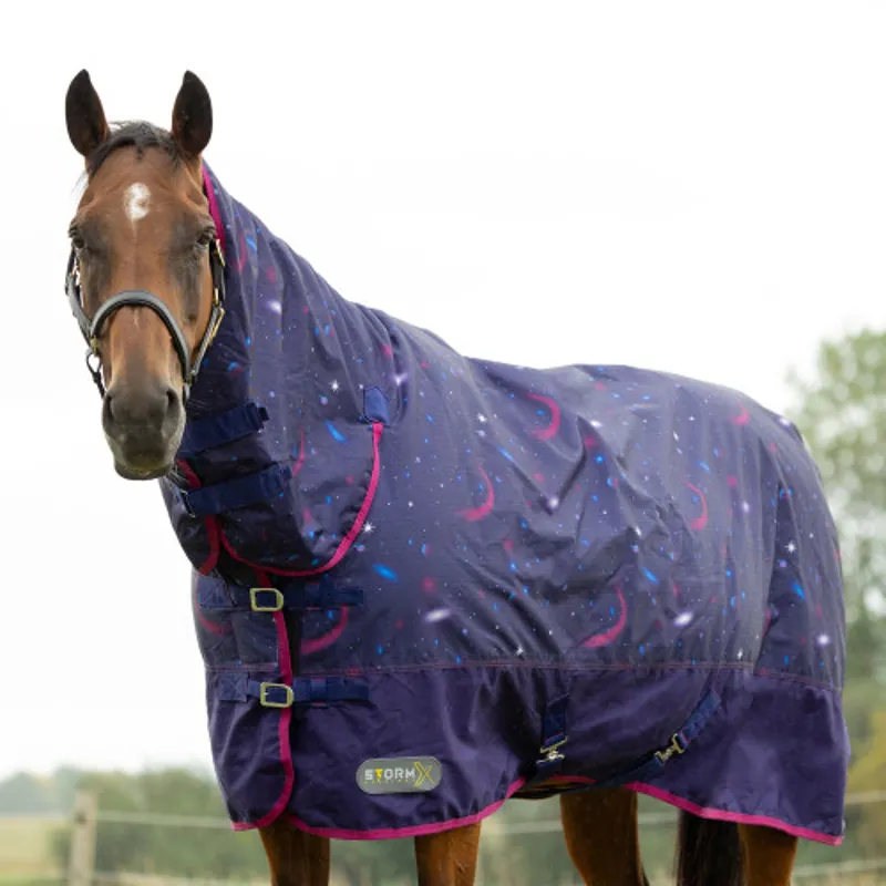 StormX Original Out Of This World 200 Combi Turnout Rug - - Navy/Magenta-1