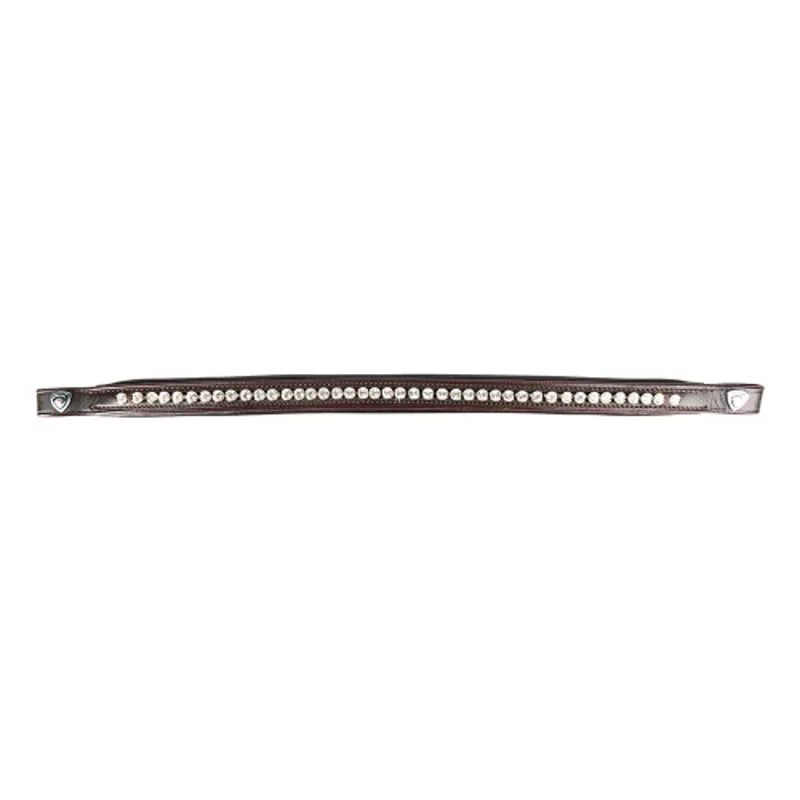 ProPresicce Signature Classic Diamante Browband By Hy Equestrian - With Silver Diamantes - Brown