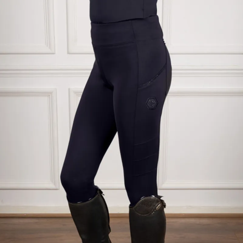 Coldstream Hamilton Sparkle Riding Tights - - Navy