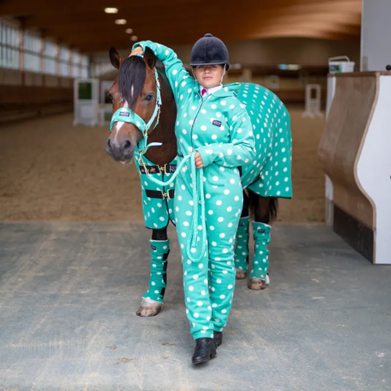 Supreme Products Adult's Dotty Fleece Onesie - - Gorgeous Green