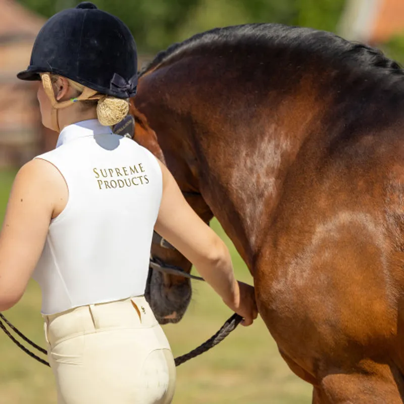 Supreme Products Sleeveless Champion Show Rider Competition Shirt - - Cream/White-2