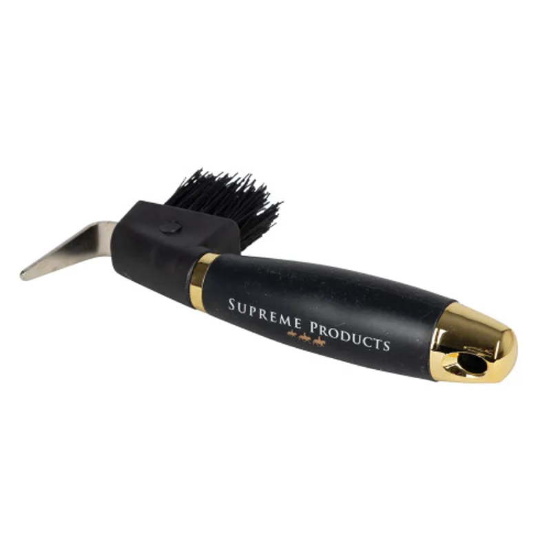 Supreme Products Comfort Groom Hoof Pick - Black/ Gold Black/Gold