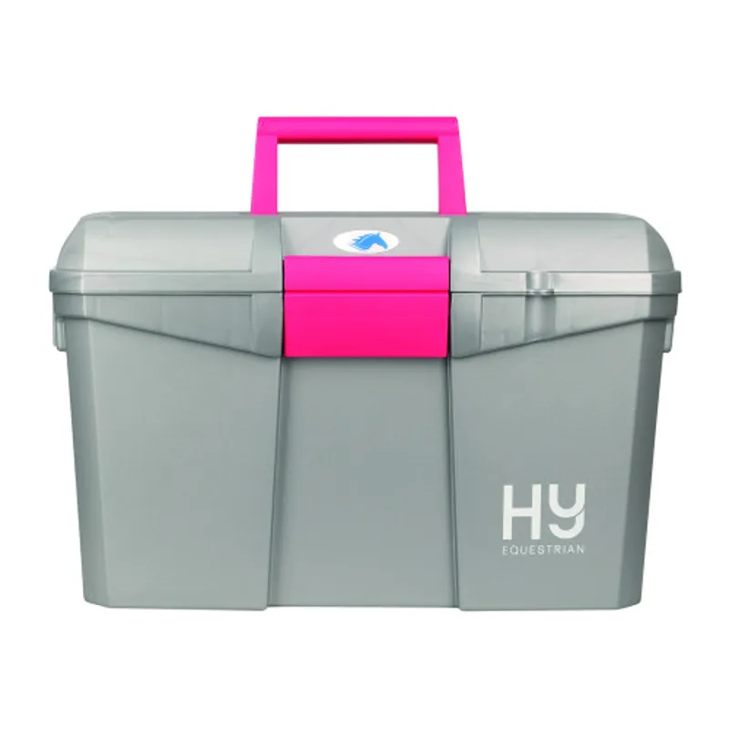HySHINE Tack Box - Silver/ Raspberry Silver/Raspberry Medium