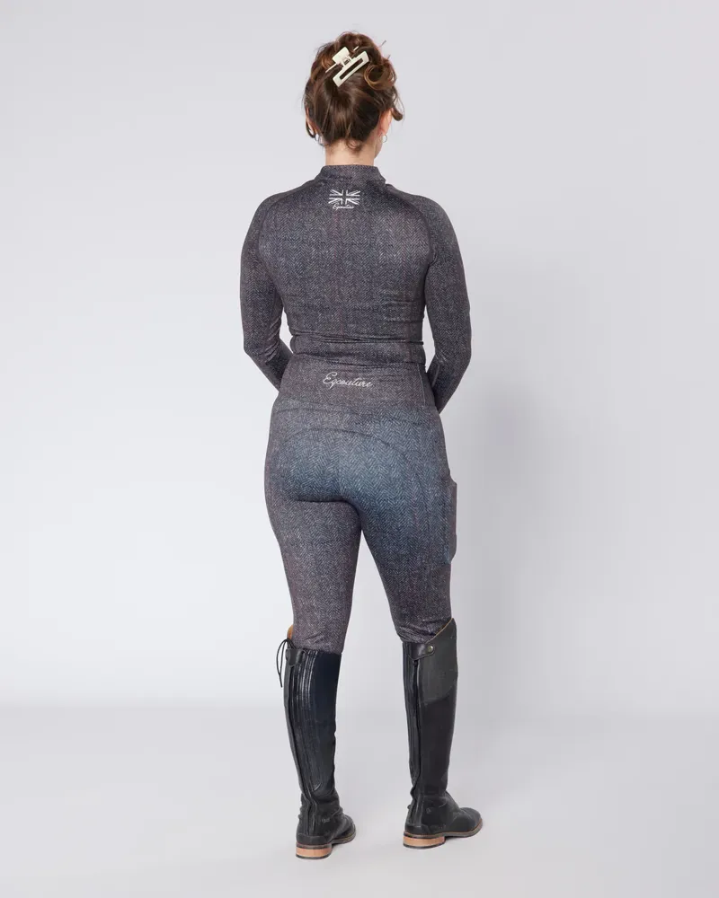 Eqcouture Grey Tweed Full Grip Leggings-3