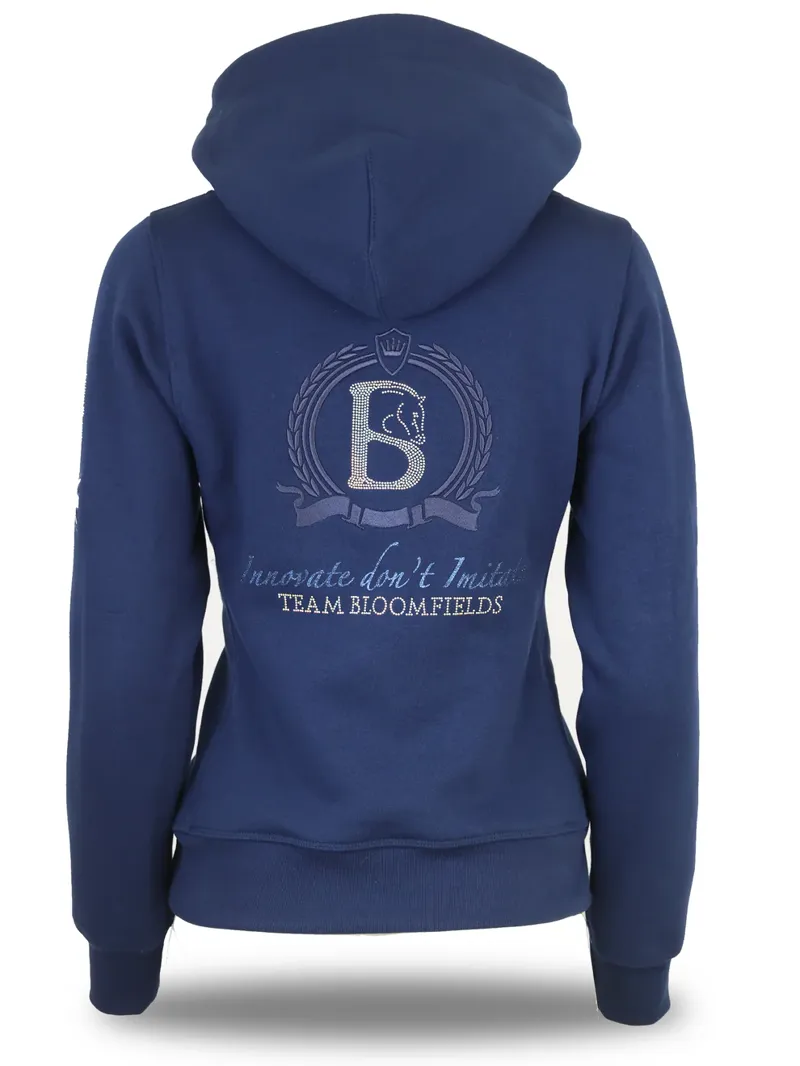 Team Bloomfields Kids Amelia Navy and Silver Rhinestones Cross Necked Hoodie-2