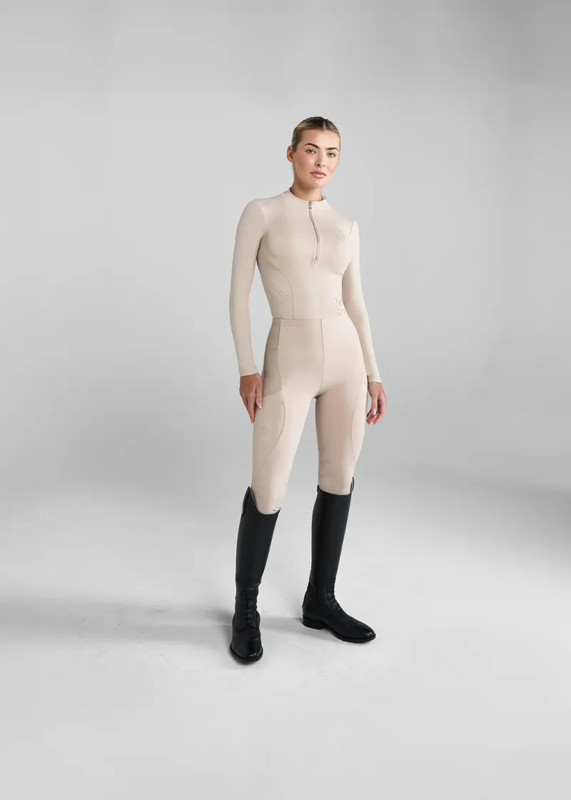 Aztec Diamond Beige Core Leggings Knee Grip-2