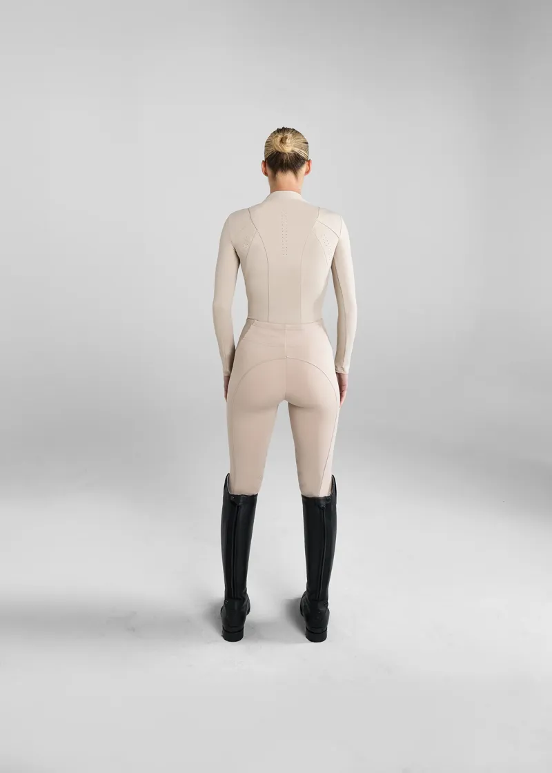 Aztec Diamond Beige Core Leggings Knee Grip-3