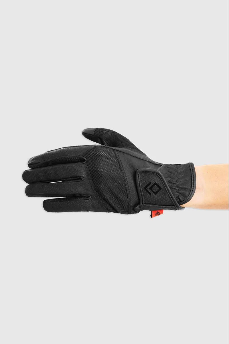 Aztec Diamond Patent Riding Gloves Black Standard
