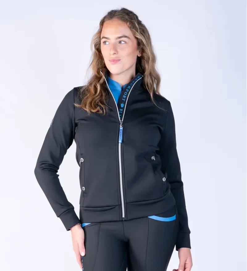Blackfort Equestrian Jenny Black and Glacier Zip Up Jacket-2