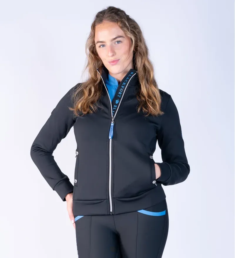 Blackfort Equestrian Jenny Black and Glacier Zip Up Jacket-1