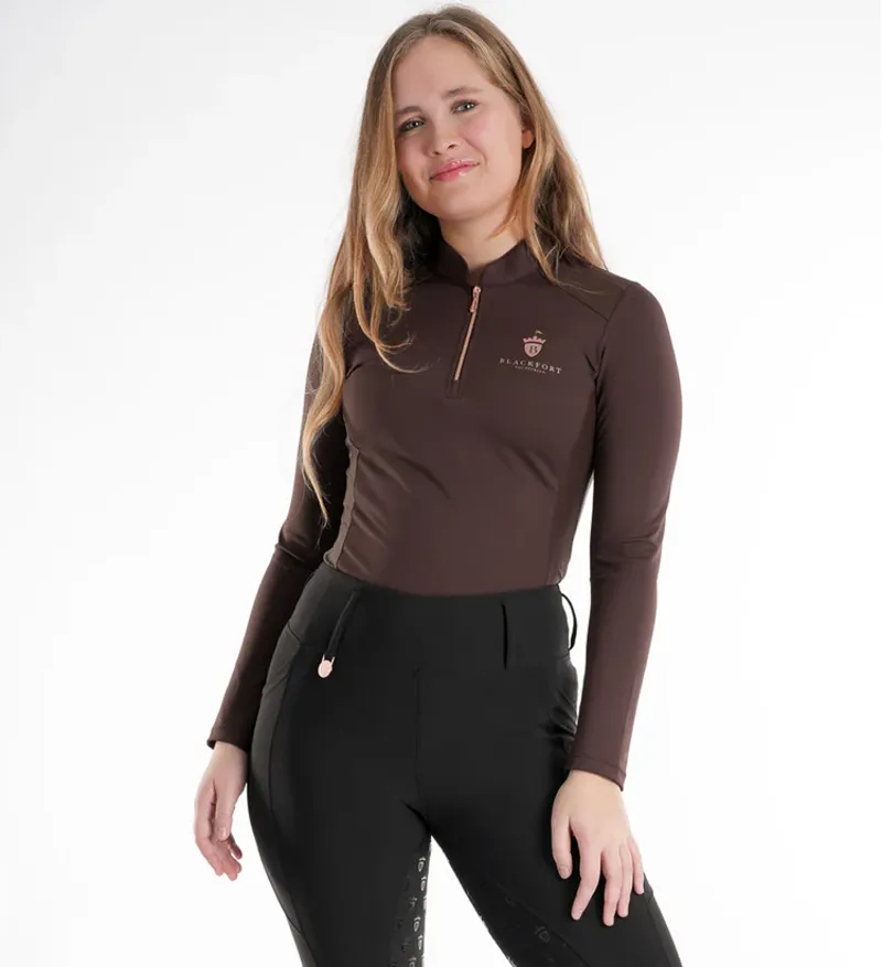 Blackfort Equestrian Chocolate Cool Mesh Base Layer Long Sleeve