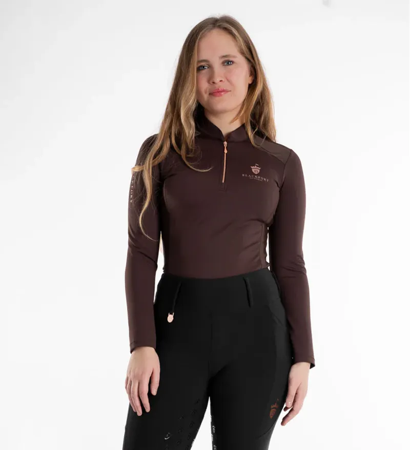 Blackfort Equestrian Chocolate Cool Mesh Base Layer Long Sleeve-1