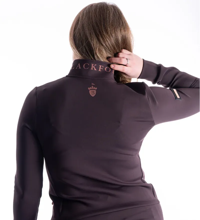 Blackfort Equestrian  Jenny Chocolate and Rose Gold Zip Up-3