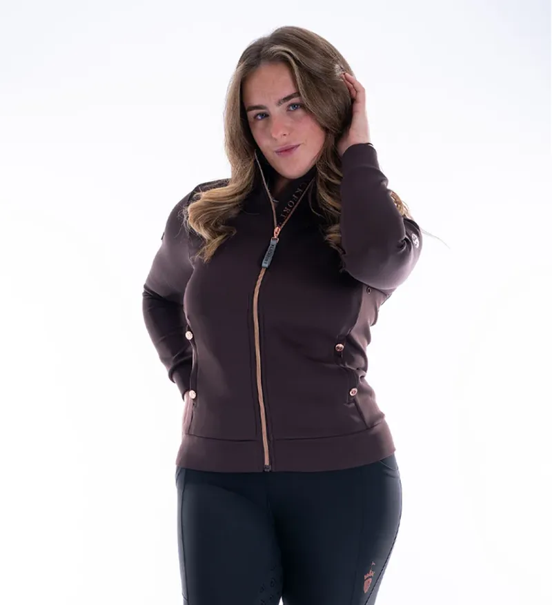 Blackfort Equestrian  Jenny Chocolate and Rose Gold Zip Up-1