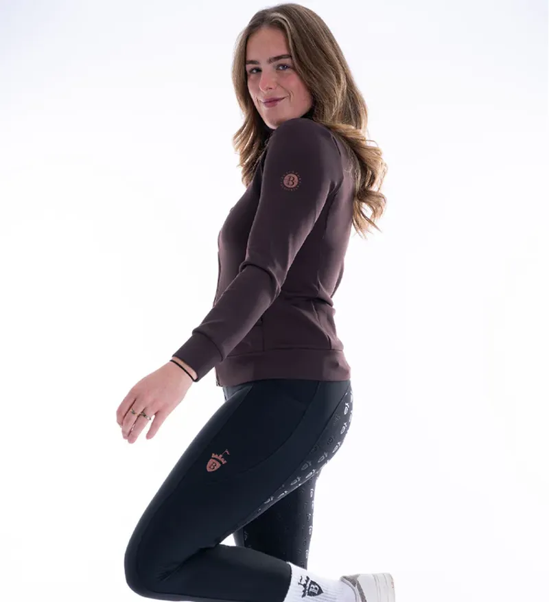 Blackfort Equestrian  Jenny Chocolate and Rose Gold Zip Up-2