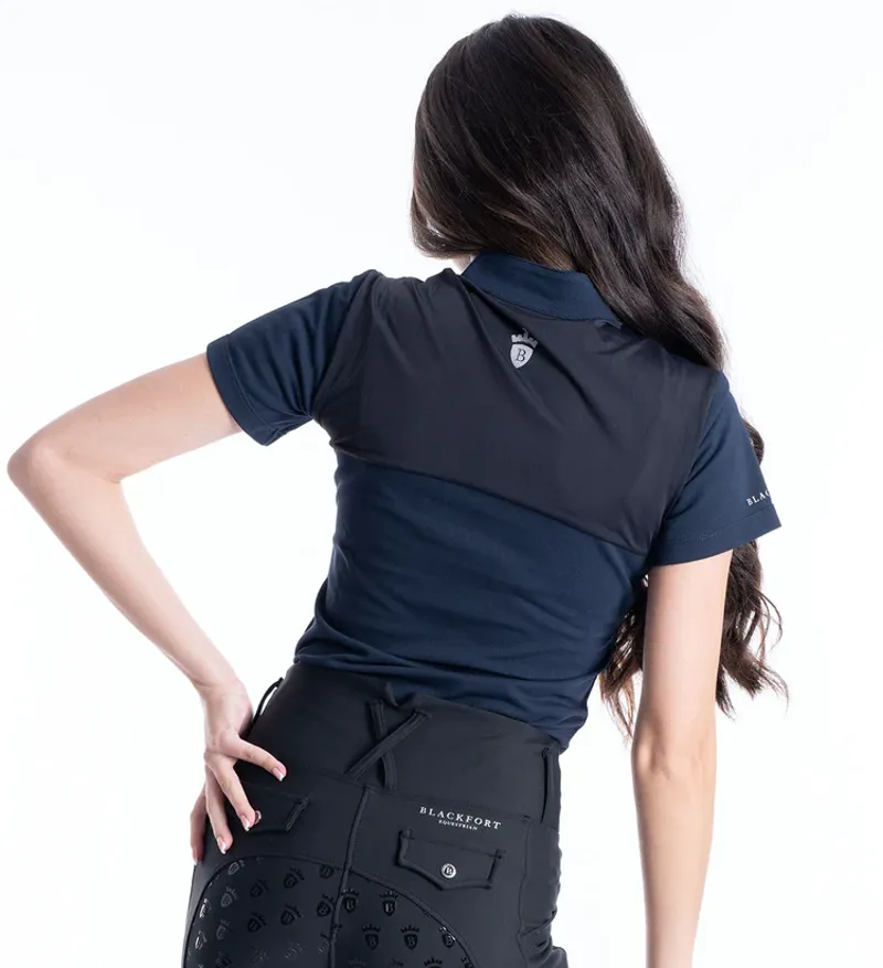 Blackfort Equestrian Navy and Black Tech Polo Shirt-2