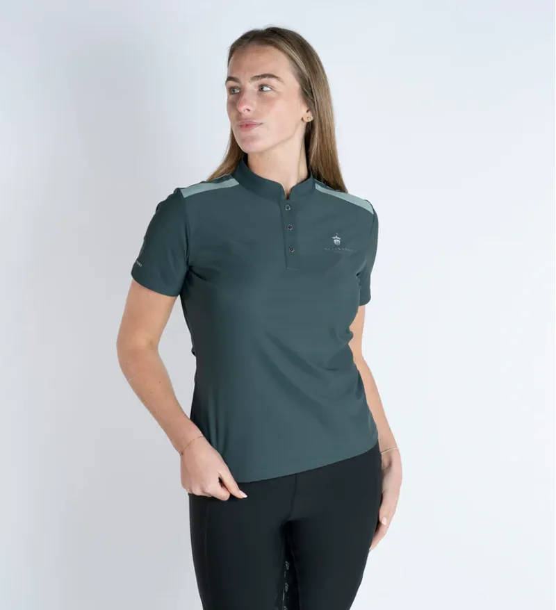 Blackfort Equestrian Astrid Green Tech Polo Shirt-2