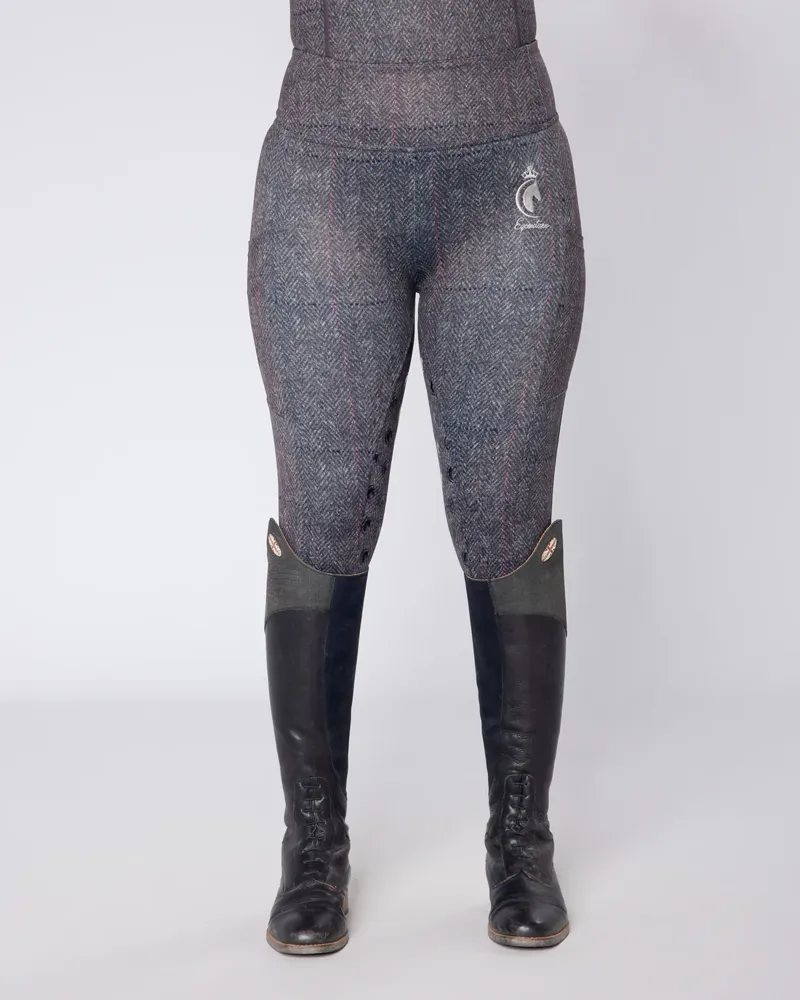 Eqcouture Grey Tweed Full Grip Leggings