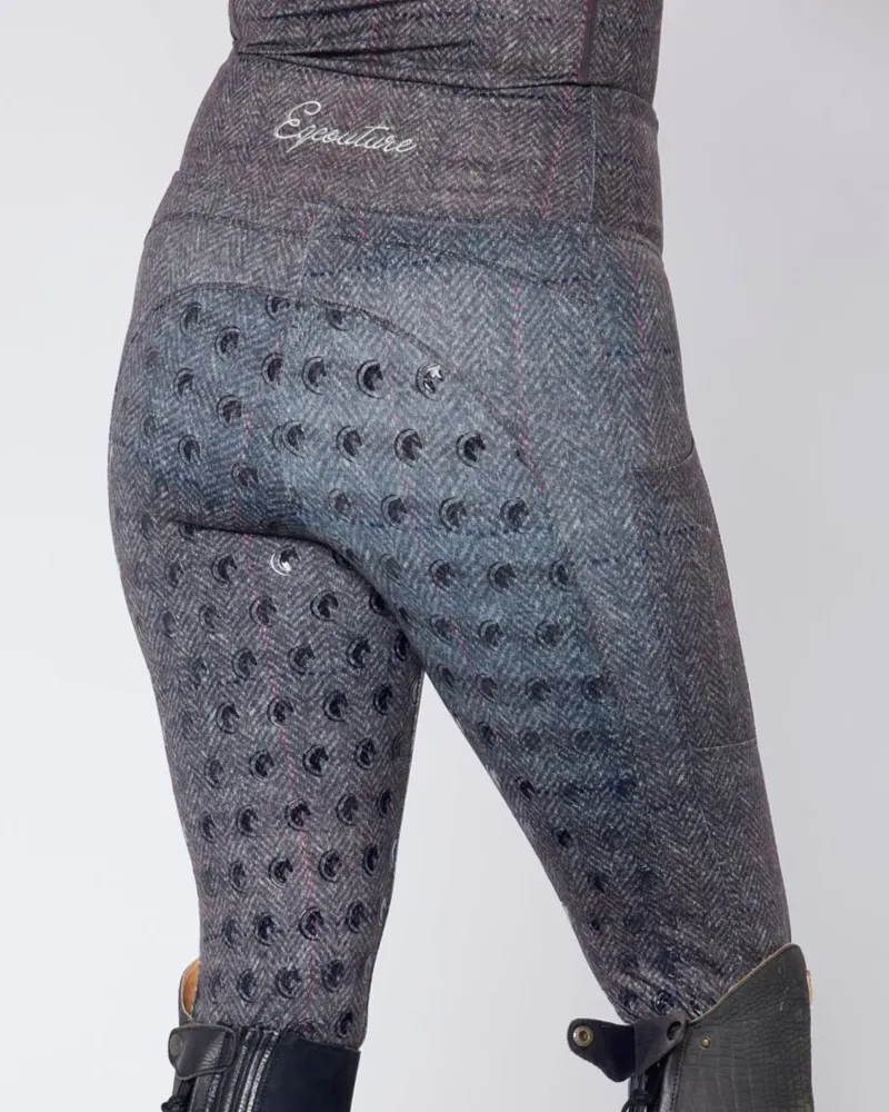 Eqcouture Grey Tweed Full Grip Leggings-1