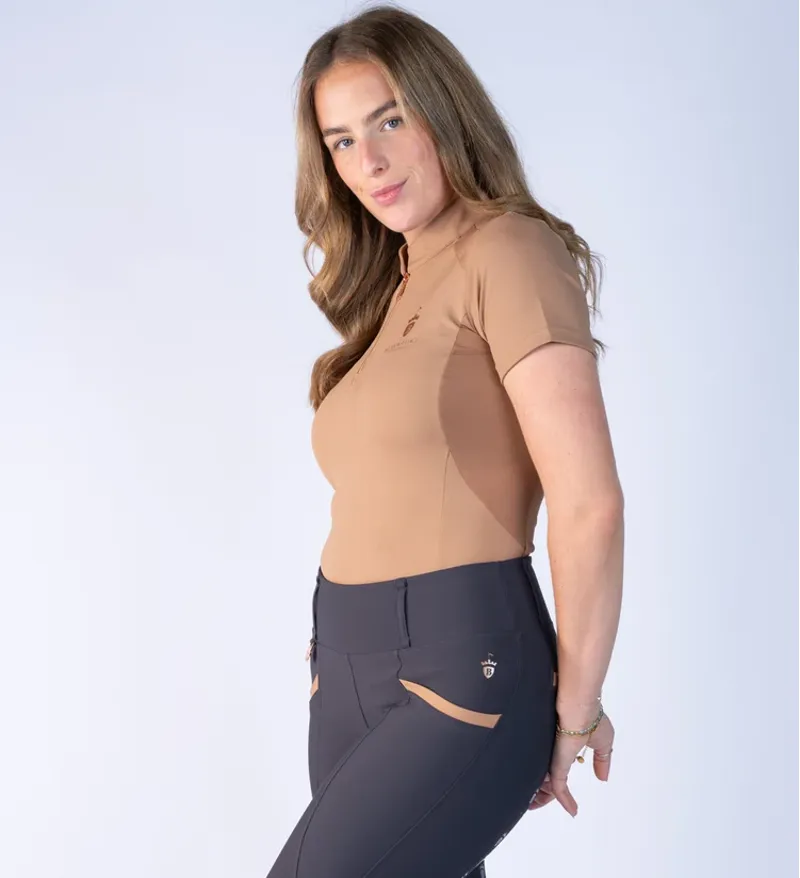 Blackfort Equestrian Caramel Cool Mesh Base Layer Short Sleeve-2