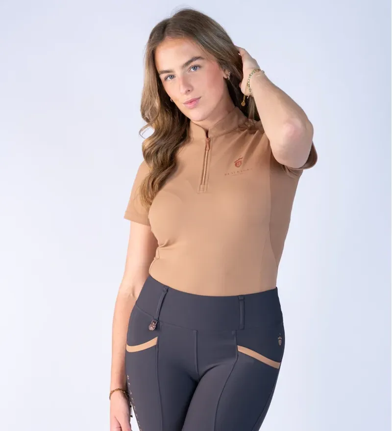 Blackfort Equestrian Caramel Cool Mesh Base Layer Short Sleeve-1
