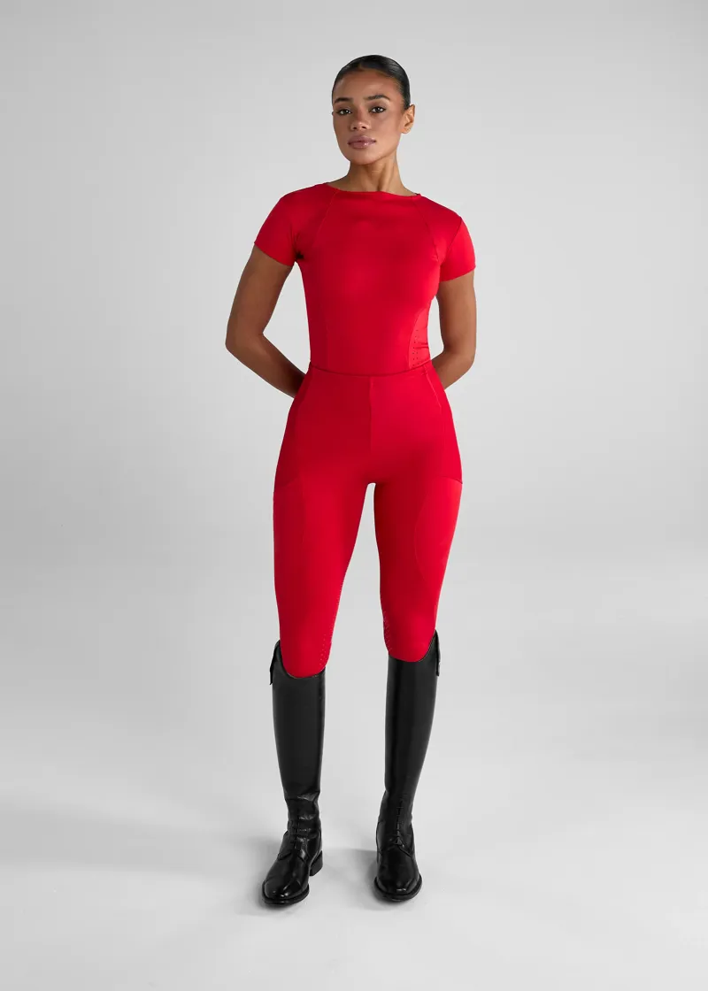 Aztec Diamond Crimson Core Leggings Full Seat