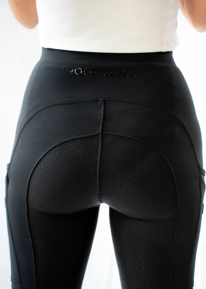 Woofwear Original Riding Tights- Full Seat Black-1