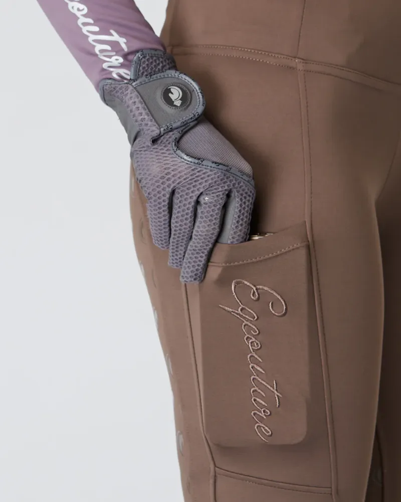 Eqcouture VentiGrip Horse Riding Gloves - Soft Grey-2