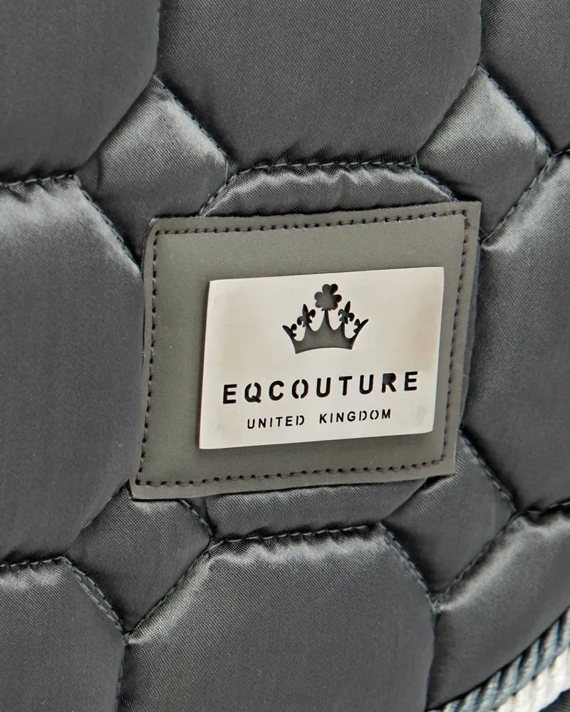 Eqcouture 'Symmetry' Luxury Satin Jumping Saddle Pad Grey-3