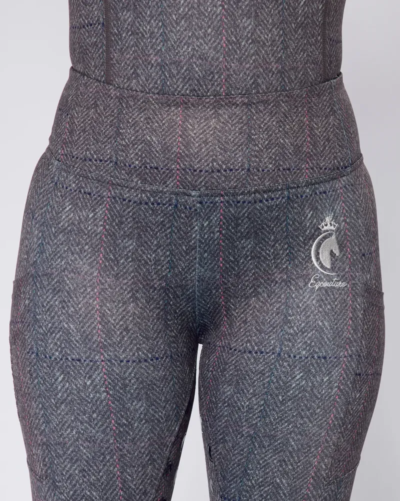 Eqcouture Grey Tweed Full Grip Leggings-2